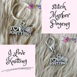 St marker silver tone: I Love Knitting